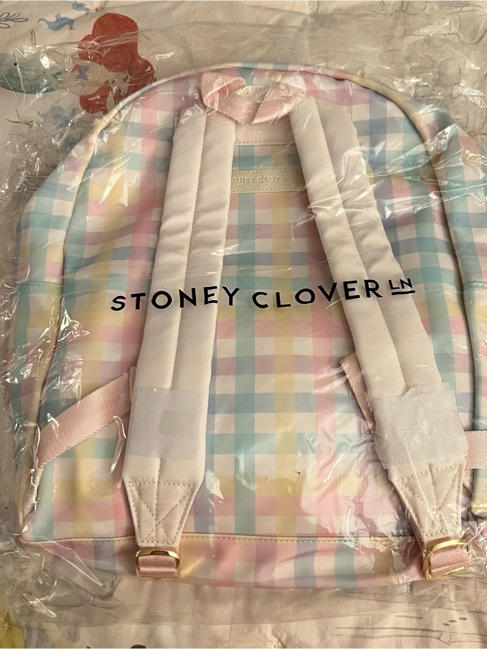 Stoney Clover Lane Rainbow Gingham Backpack NWT - Picture 2 of 2